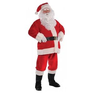 Plush Santa Suit for Men, Size 3XL, Includes Accessories.